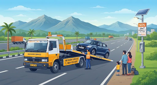 CarHatke 24x7 RSA Recovery Service towing flatbed truck